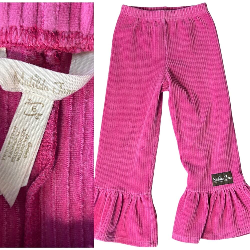 EUC Matilda Jane Big Ruffle Pink Pants Size 6